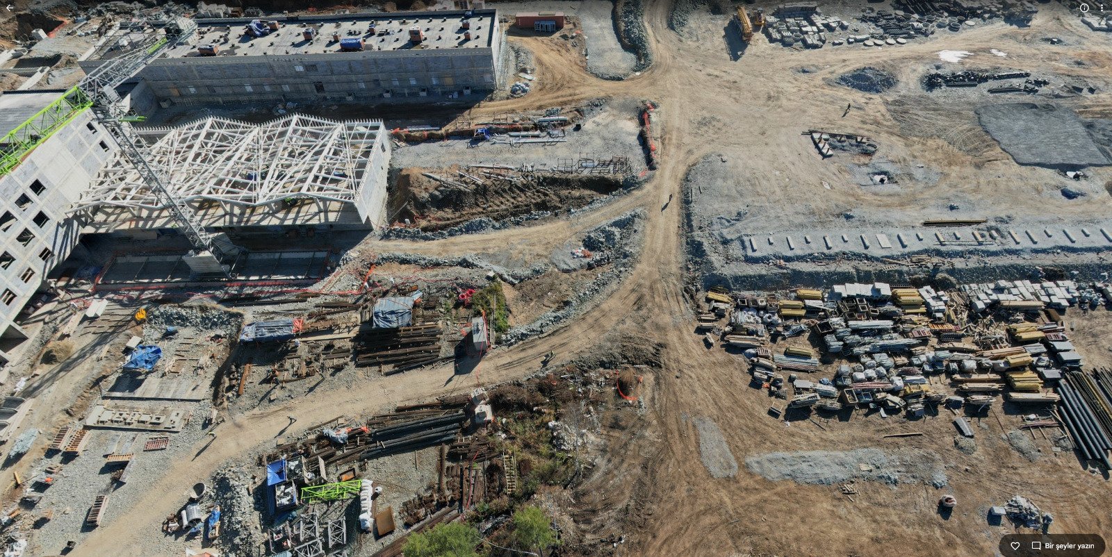 drone shot of a jobsite